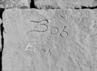 Bob & Edith 67. Chicago lakefront stone carvings, behind La Rabida Hospital, 65th Street and the Lake. 2018