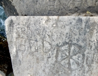 For God. Chicago lakefront stone carvings, behind La Rabida Hospital, 65th Street and the Lake. 2018