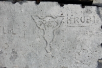 LOL, Red, HRUB. Chicago lakefront stone carvings, behind La Rabida Hospital, 65th Street and the Lake. 2018 LOL, Red, HRUB. Chicago lakefront stone carvings, behind La Rabida Hospital, 65th Street and the Lake. 2018