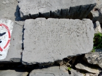 Tony and others. Chicago lakefront stone carvings, behind La Rabida Hospital, 65th Street and the Lake. 2018