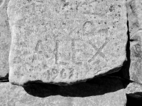 1963, Alex. Chicago lakefront stone carvings, behind La Rabida Hospital, 65th Street and the Lake. 2018 1963, Alex. Chicago lakefront stone carvings, behind La Rabida Hospital, 65th Street and the Lake. 2018