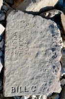 Zuska "Hoff" Slama, Don Thor, Bill C. Chicago lakefront stone carvings, behind La Rabida Hospital, 65th Street and the Lake. 2021