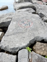 Compass rock. Chicago lakefront stone carvings, behind La Rabida Hospital, 65th Street and the Lake. 2018 Compass rock. Chicago lakefront stone carvings, behind La Rabida Hospital, 65th Street and the Lake. 2018