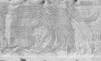 Wide panel with Mayan imagery, right detail. Chicago lakefront stone carvings between Foster Avenue and Bryn Mawr. 2019 Wide panel with Mayan imagery, right detail. Chicago lakefront stone carvings between Foster Avenue and Bryn Mawr. 2019