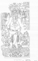 Chichen Itza. South outer pier, Lower Temple of the Jaguar, Great Ballcourt. God N, as a Pawahtun, dressed in turtleshell armor. Drawing by Linda Schele, from the Schele Drawing Collection at LACMA Chichen Itza. South outer pier, Lower Temple of the Jaguar, Great Ballcourt. God N, as a Pawahtun, dressed in turtleshell armor. Drawing by Linda Schele, from the Schele Drawing Collection at LACMA