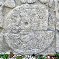 Skull relief at The Great Ball Court, Chichen Itza Skull relief at The Great Ball Court, Chichen Itza