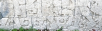 The Great Ball Court at Chichen Itza. Really love the attention to the footwear.