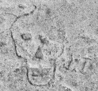 Skull. Chicago lakefront stone carvings, Promontory Point, Hyde Park. 2005