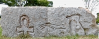 Egyptian-style figures. Chicago lakefront stone carvings at Fullerton. 2016 Egyptian-style figures. Chicago lakefront stone carvings at Fullerton. 2016