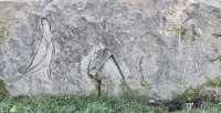 Egyptian-style figures. Chicago lakefront stone carvings at Fullerton. 2016 Egyptian-style figures. Chicago lakefront stone carvings at Fullerton. 2016