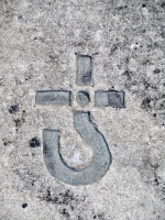 Symbol. Chicago lakefront stone carvings, Promontory Point, Hyde Park. 2005