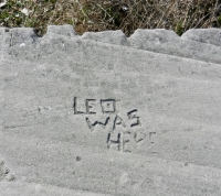 Leo was here. Chicago lakefront stone carvings, south of Montrose Harbor. 2013 Leo was here. Chicago lakefront stone carvings, south of Montrose Harbor. 2013