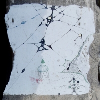 Jellyfish and absract patterns, painted 2016 or later. Chicago lakefront stone paintings, south of Montrose Harbor. 2017 Jellyfish and absract patterns, painted 2016 or later. Chicago lakefront stone paintings, south of Montrose Harbor. 2017