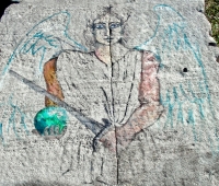Angel. Chicago lakefront stone paintings, south of Montrose Harbor. 2003