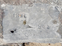 Mike, Bob, Lana. Chicago lakefront stone carvings, Calumet Park. 2019