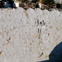 Bob 71, heart. Chicago lakefront stone carvings, behind La Rabida Hospital, 65th Street and the Lake. 2021