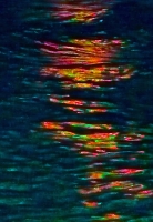 Ultra-zoomed horizontal streaks  fireworks closeup