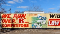 Painted fence. Frank's West Side Auto Parts, Kedzie at 30th Street