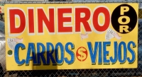 Dinero For Carros Viejos painted sign. Frank's West Side Auto Parts, Kedzie at 30th Street
