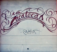 Fancy hand-painted  on garage door. New Zacatecas, Kedzie Avenue and 38th Place