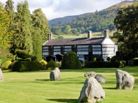 View of Plas Newydd and grounds, Llangollen, Wales
