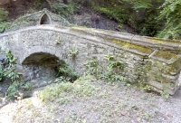 Rustic bridge on the grounds of Plas Newydd, home to the Ladies of Llangollen, Wales