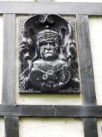 Stern-looking figure, Plas Newydd, Llangollen, Wales