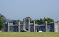 The stables, and their local dolmen, Plas Newydd, seat of the Angleseys, Wales