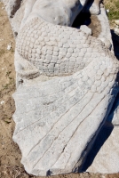 Mermaid, tail detail. Chicago lakefront stone carvings, originally at 39th Street, saved and relocated to Oakwood Beach. 2019