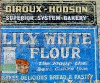 Ghost sign for Lily White Flour, Giroux-Hudson Superior System Bakery, Muskegon, Michigan