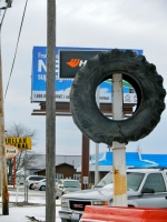Tire on a stick, Hoopeston, Illinois