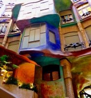 Inside the courtyard, Antoni Gaudí's Casa Milà