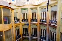 Inside the courtyard, Antoni Gaudí's Casa Milà