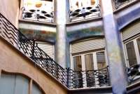 Inside the courtyard, Antoni Gaudí's Casa Milà