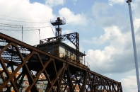 Railroad bridge near downtown lakefront, Milwaukee