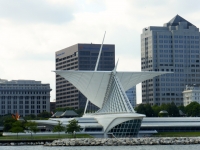 The Calatrava sail, Milwaukee Art Museum, from the lake