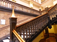 Newel posts and stairs, the Loyalty Building, now the Hilton Garden Inn, Milwaukee