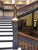 Newel posts and stairs, the Loyalty Building, now the Hilton Garden Inn, Milwaukee