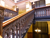 Newel posts and stairs, the Loyalty Building, now the Hilton Garden Inn, Milwaukee