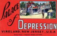 Color view of Palace of Depression, Vineland, New Jersey, postcard Color view of Palace of Depression, Vineland, New Jersey, postcard