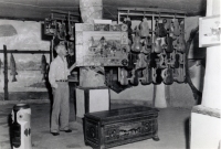 N.E. Galloway shows his art, Foyil, Oklahoma, postcard N.E. Galloway shows his art, Foyil, Oklahoma, postcard