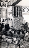 The fountain in the living room at Scotty's Castle, Death Valley, California, postcard