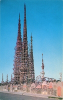 Color view of Watt's Towers, Los Angeles,  postcard