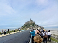 The tourist path to Mont-Saint-Michel