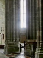 Gothic pillars, Mont-Saint-Michel