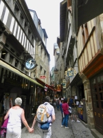 Mont-Saint-Michel. The guidebook points out that the street would have been crowded with vendors in the Middle Ages as well