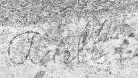 Arell. Lost. Chicago lakefront stone carvings, south of Montrose Harbor. 2008