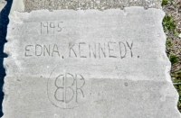 1995, Edna Kennedy BBR. Lost. Chicago lakefront stone carvings, south of Montrose Harbor. 2013