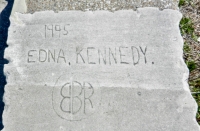 1995, Edna Kennedy BBR. Lost. Chicago lakefront stone carvings, south of Montrose Harbor. 2013