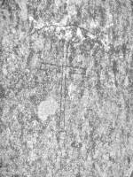 Cross. Lost. Chicago lakefront stone carvings, south of Montrose Harbor. 2013